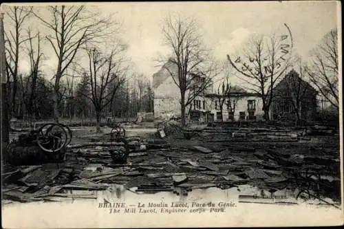 Ak Braine Aisne, Le Moulin, Lucot, Parc du Génie