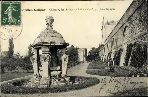 Ak Chatillon Coligny Loiret, Chateau, les Arcades, Puits