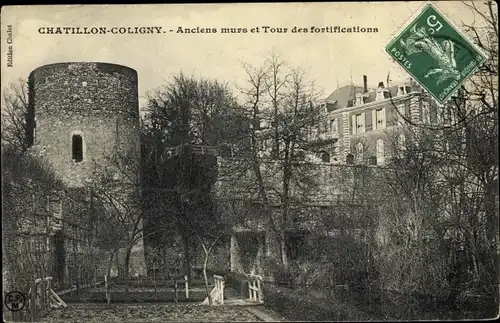Ak Chatillon Coligny Loiret, Anciens murs et Tour des fortifications