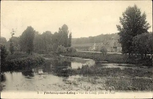 Ak Fontenay sur Loing Loiret, Vue du Loing, prise du Pont