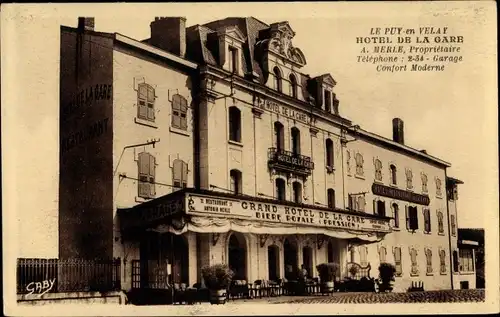 Ak Le Puy en Velay Haute Loire, Hotel de la Gare