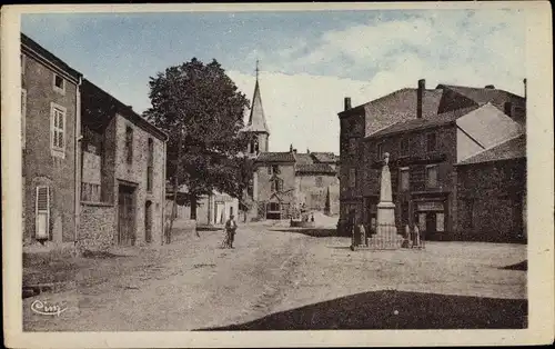 Ak Vergongheon Haute Loire, Place du Monument