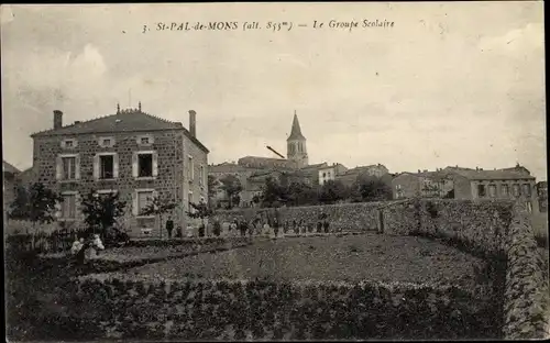 Ak Saint Pal de Mons Haute Loire, Le Groupe Scolaire