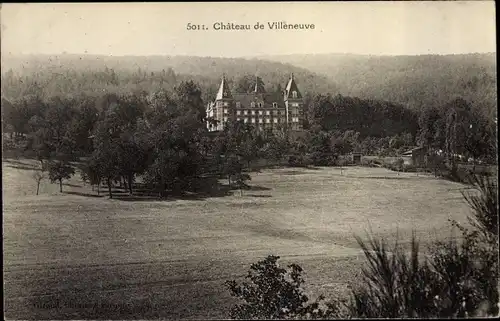 Ak Villeneuve Loire, Chateau, Vue générale