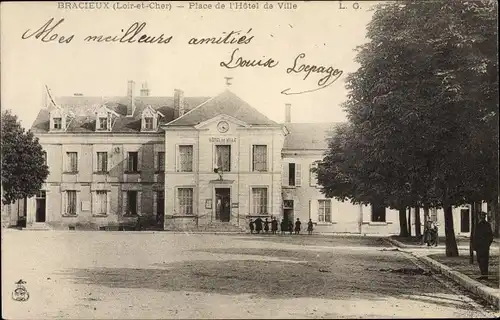 Ak Bracieux Loir-et-Cher, Place de l'Hôtel de Ville