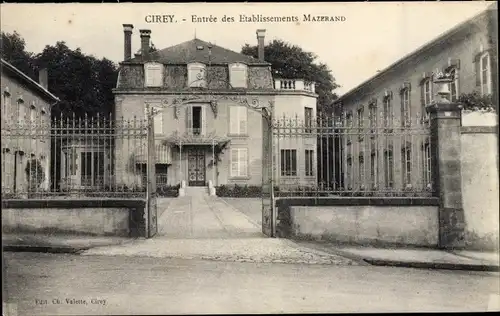 Ak Cirey Meurthe et Moselle, Entrée des Etablissements Mazerand