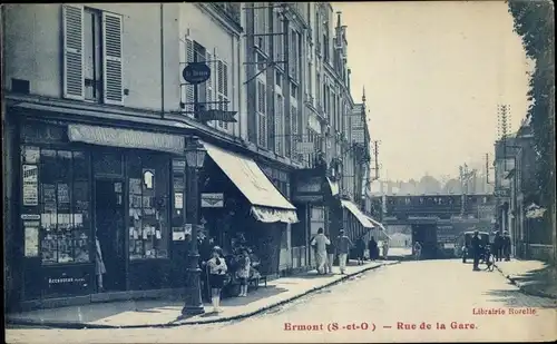 Ak Ermont Val d'Oise, Rue de la Gare