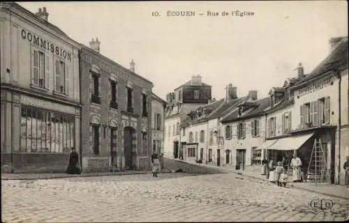 Ak Écouen Val d'Oise, Rue de l'Église