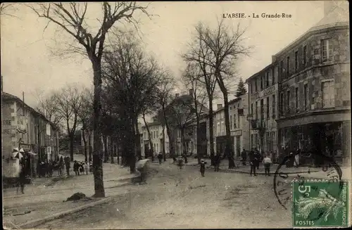 Ak L'Absie Deux Sèvres, La Grande Rue