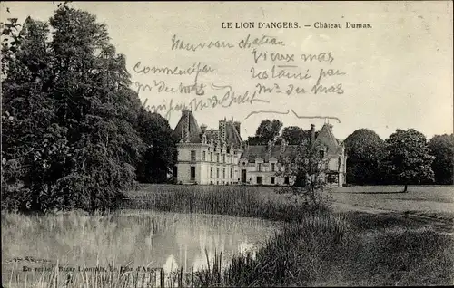 Ak Le Lion d'Angers Maine et Loire, Chateau Dumas
