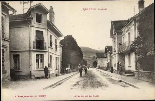 Ak Granges Vosges, Avenue de la Gare