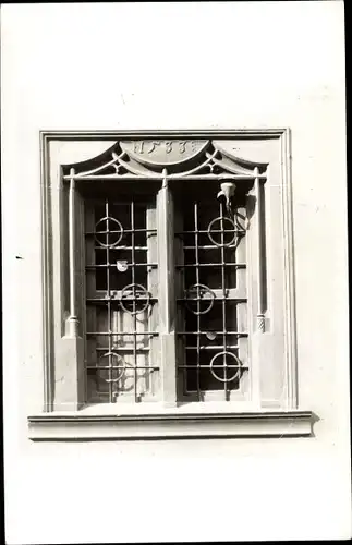 Foto Ak Erfurt in Thüringen, verziertes Fenster mit Gitter, 1533