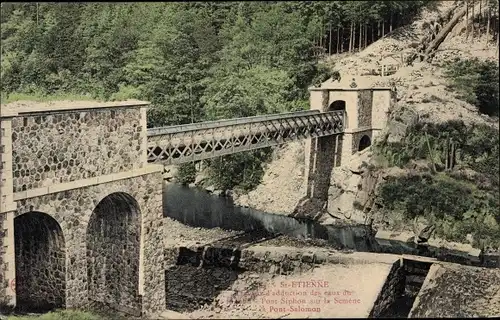 Ak Saint Étienne Loire, Travaux d'adduction des eaux du Liantou, Pont Siphon sur la Semene a Pont S.