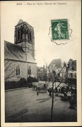 Ak Mer Loir-et-Cher, Place de l'Église