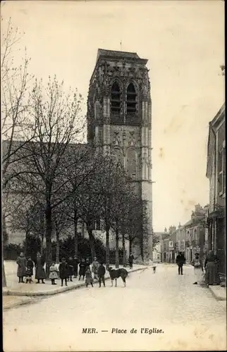 Ak Mer Loir-et-Cher, Place de l'Église