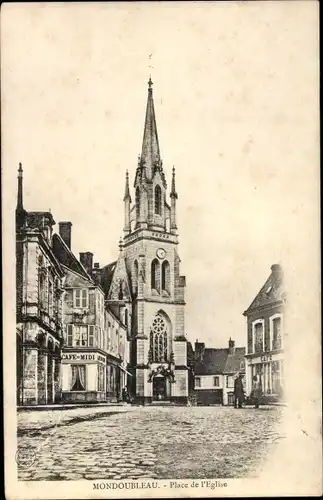 Ak Mondoubleau Loir-et-Cher, Place de L'Église