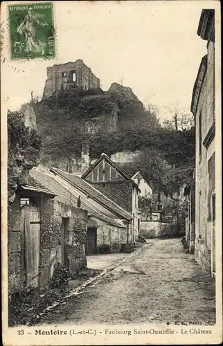 Ak Montoire Loir-et-Cher, Faubourg Saint Oustrille, le Château