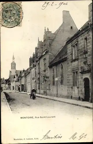 Ak Montore Loir-et-Cher, Rue Saint Laurent