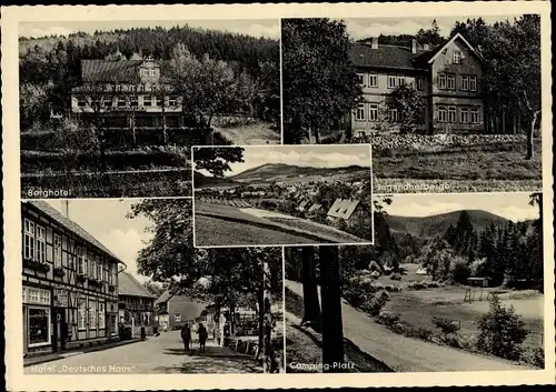 Ak Wolfshagen Langelsheim am Harz, Berghotel, Jugendherberge, Zeltplatz, Hotel Deutsches Haus