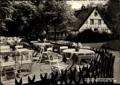 Ak Rosdorf Kellinghusen in Schleswig Holstein, Waidmannsruh, Gaststätte, Terrasse