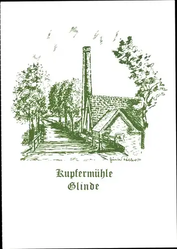 Künstler Ak Glinde in Schleswig Holstein, Kupfermühle