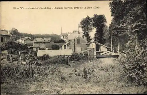 Ak Vaucresson, Ancien Marais, pris de la Rue Alloin