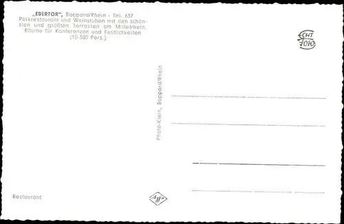 Ak Boppard im Rhein Hunsrück Kreis, Gasthaus Ebertor, Innenansicht