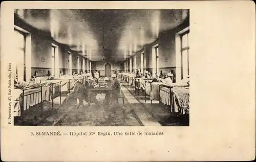 Ak St. Mandé Val de Marne, Hopital Bégin, une salle de malades