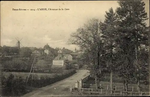 Ak L'Absie Deux Sèvres, Avenue de la Gare