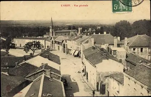 Ak L'Absie Deux Sèvres, Vue générale