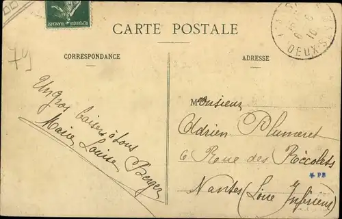 Ak L'Absie Deux Sèvres, Vue générale