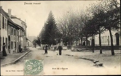 Ak Fraize Vosges, Rue de l'Eglise