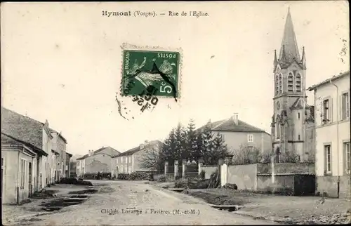 Ak Hymont Vosges, Rue de l'Eglise