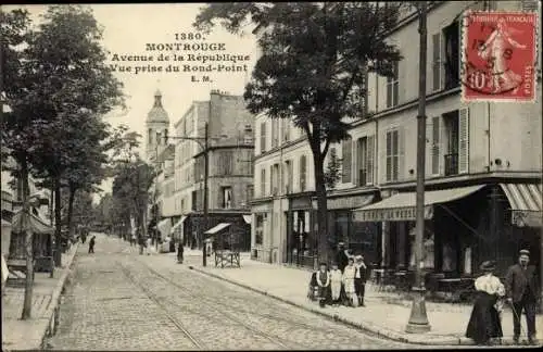 Ak Montrouge, Avenue de la République, Vue prise du Point