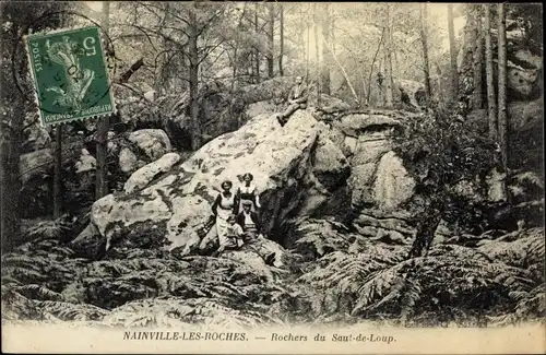 Ak Nainville les Roches Essonne, Rochers du Saut-de-Loup