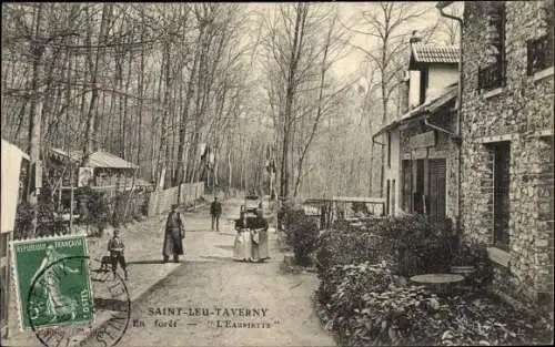 Ak Saint Leu Taverny Val d'Oise, En Forêt, L'Eauriette