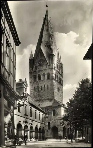 Ak Soest Nordrhein Westfalen, Partie an der St. Patrokluskirche