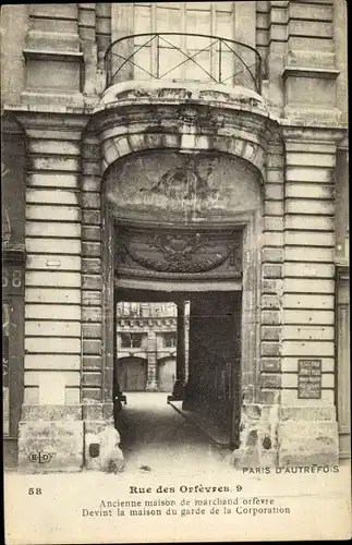 Ak Paris, Rue des Orfèvres, Ancienne maison de marchand orfevre