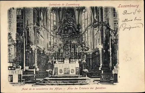 Ak Luxemburg, Cathédrale de Luxembourg, Autel de la consolatrice des Afligés