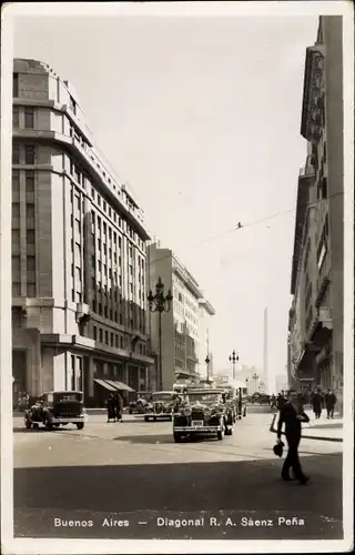 Ak Buenos Aires Argentinien, Diagonal R.A. Saenz Pena
