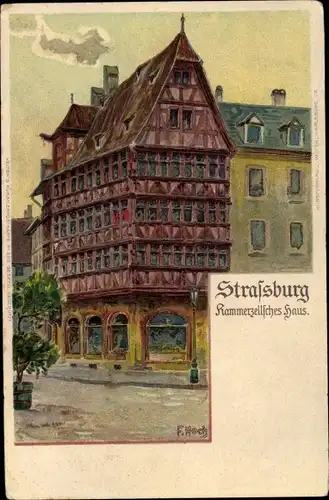 Künstler Litho Hoch, F., Strasbourg Straßburg Elsass Bas Rhin, Kammerzellsches Haus