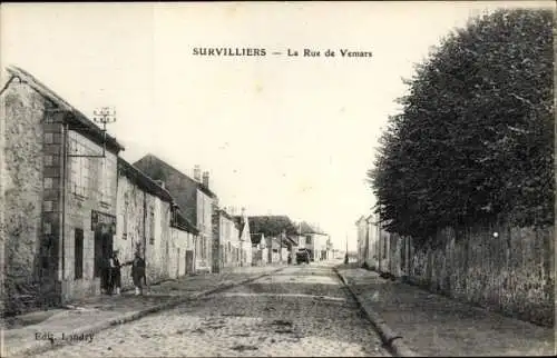 Ak Survilliers Val d'Oise, La Rue de Vemars