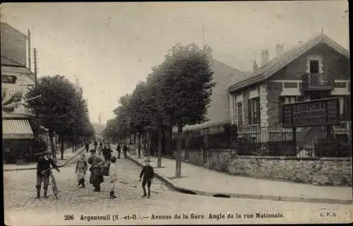 Ak Argenteuil Val d'Oise, Avenue de la Gare