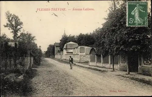 Ak Plessis Trevise Val de Marne, Avenue Lefèvre, Straßenpartie