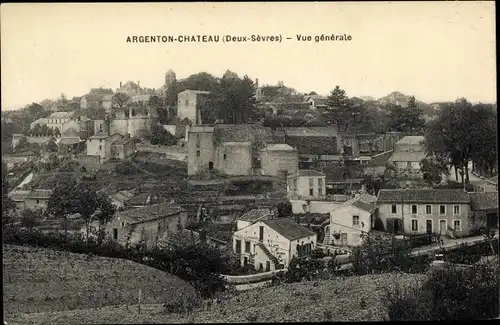 Ak Argenton Château Deux Sèvres, Vue générale