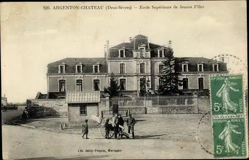 Ak Argenton Château Deux Sèvres, École Supérieure de Jeunes Filles