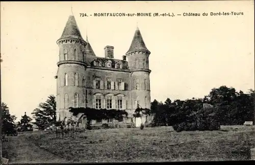 Ak Montfaucon sur Moine Maine et Loire, Chateau du Doré les Tours