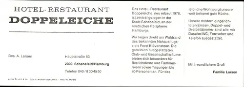 Klapp Ak Schenefeld in Schleswig Holstein, Hotel Restaurant Doppeleiche, Hauptstraße 83