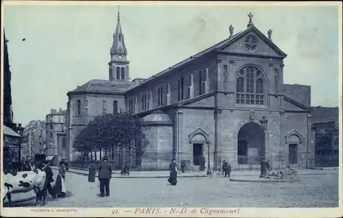 Ak Paris XVIII. Montmartre, Eglise Notre Dame de Clignancourt