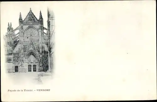 Ak Vendome Loir et Cher, Facade de la Trinité